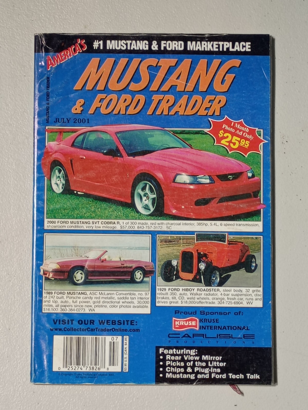 MUSTANG & FORD TRADER Magazine July 2001 SVT Cobra Shelby GT 500 Stang 5.0