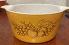 Vintage Pyrex Casserole Dish Bowl 473 Old Orchard Brown Round 1 Quart - No Lid