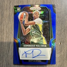 2025 Panini Prizm WNBA Dominique Malonga Blue Prizm Signatures Auto RC /75 Storm