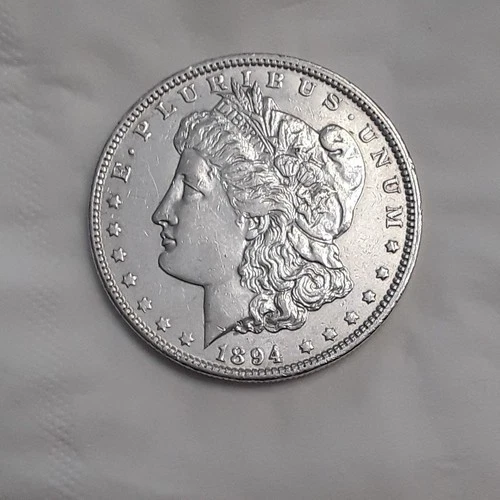 1894-O MORGAN SILVER DOLLAR-AU DETAILS- NICE COIN-LOW MINTAGE-KEY DATE-CLEANED