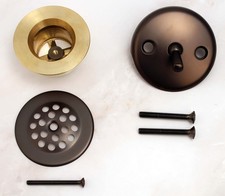 Oil-Rubbed Bronze Tub Drain Trim Kit, Trip-Lever 2-Hole Faceplate