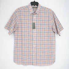 Daniel Cremieux Signature Short Sleeve Shirt L Blue Red White Check NWT $85