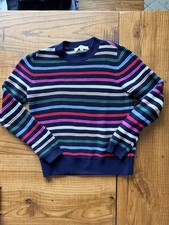 LOFT Women's Multicolor Striped Knit Pullover Sweater Crew Neck Long Sleeve M