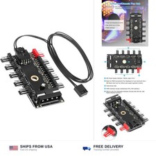 PC Chassis Fan Hub 10 Port 12V 4 Pin PWM Molex Controller CPU Cooling