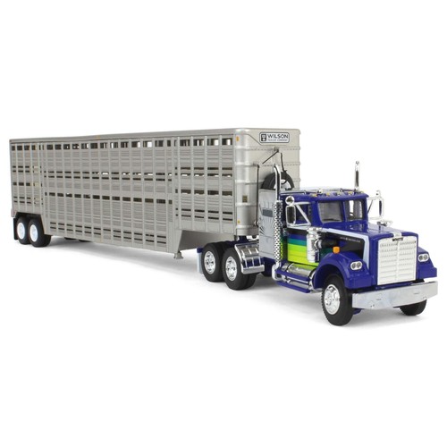 1/64 White Western Star 4900 with Vintage Wilson Livestock Trailer, DCP 60-1944 - Picture 2 of 5