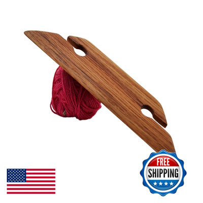 Wiener Dog Ranch Beveled Inkle Weaving Shuttle 4.5 Inch Oak