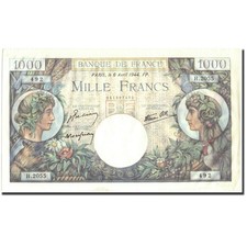 France, 1000 Francs, Commerce et Industrie, 1944-04-06, H.2055, SUP