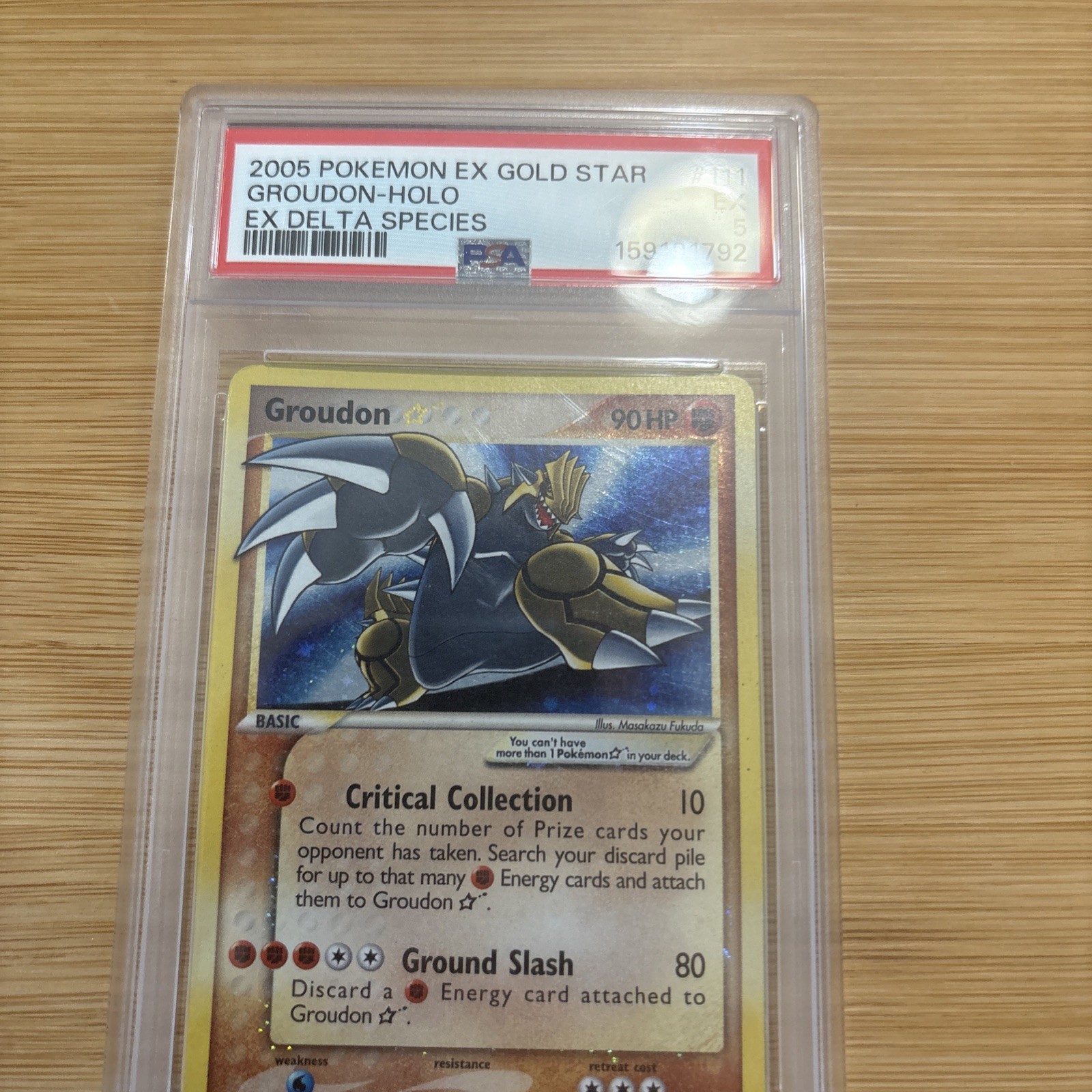 2005 POKEMON EX DELTA SPECIES GOLD STAR #111 GROUDON-HOLO PSA 5 New Cert view 7