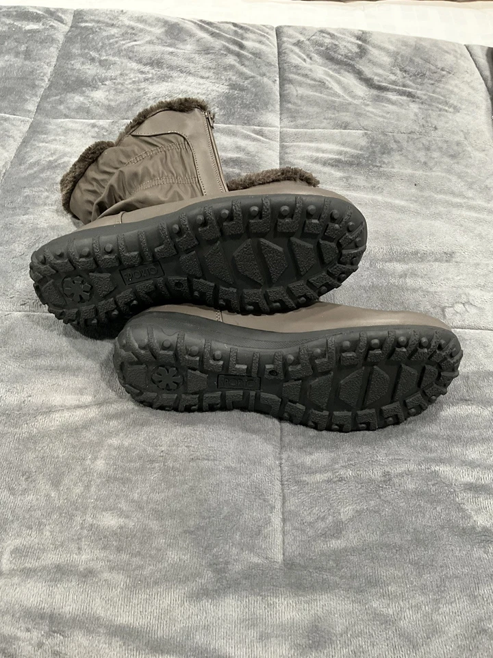 Sporto Sally Winter Boots Womens 12 M coffee Faux Fur Lined Lug Soles Zip Up Mid - Image 2 of 4