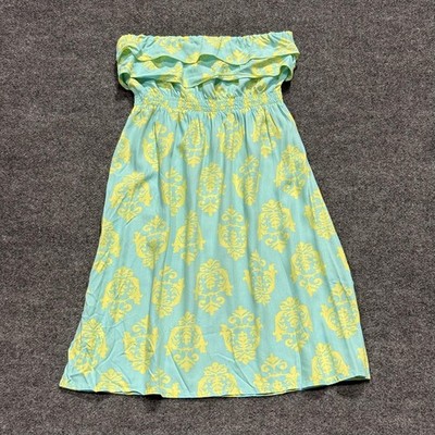Escapada Dress Womens Large Strapless Boho Sundress Vacation Beachwear Summer
