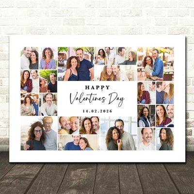 Fotocollage personalisiert Geschenk zum Valentinstag 22 - Fotodruck oder Leinwand