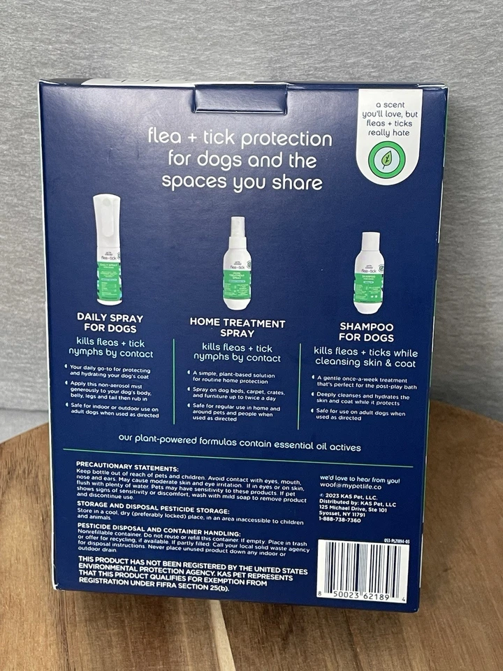 NUEVO PET LIFE ACEITES ESENCIALES PULGAS + GARRAPATAS KIT DE PREVENCIÓN DE 3 PASOS SPRAY CHAMPÚ PERROS Foto 2 de 4