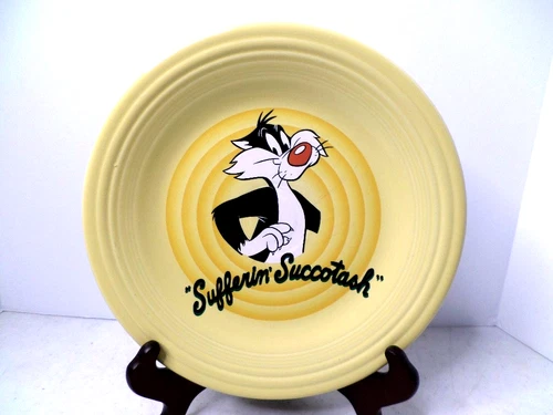 Fiestaware Looney Tunes Sylvester Yellow Dinner Plate 10.5" Sufferin' Succotash