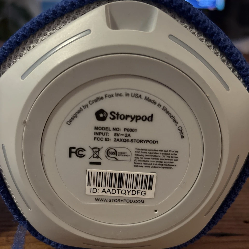 Storypod P0001 Learning-First Sistema de reproducción de audio azul con cable de zorro y búho, libro Foto 3 de 4