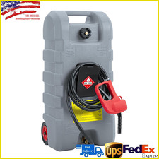 Fuel Caddy 15 Gallon Portable Gas Fuel Tank Transfer Pump 10ft Hose Storage Can