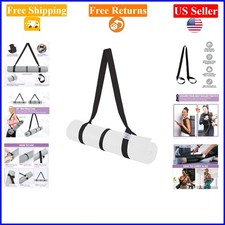 Black Adjustable Yoga Mat Carrier Strap for Large Mats, Unisex