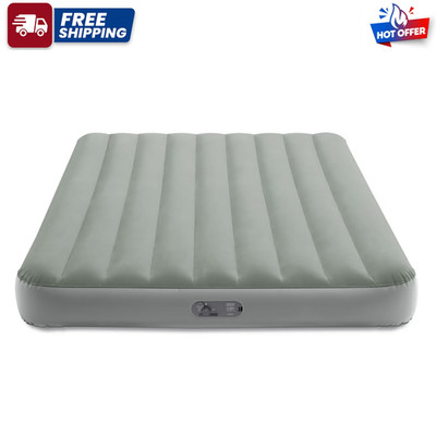 Intex Queen Standard Dura Beam Air Mattress 10 in Built In Pump