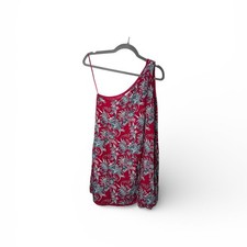 LOFT Red Tropical One Shoulder Dress Size Small