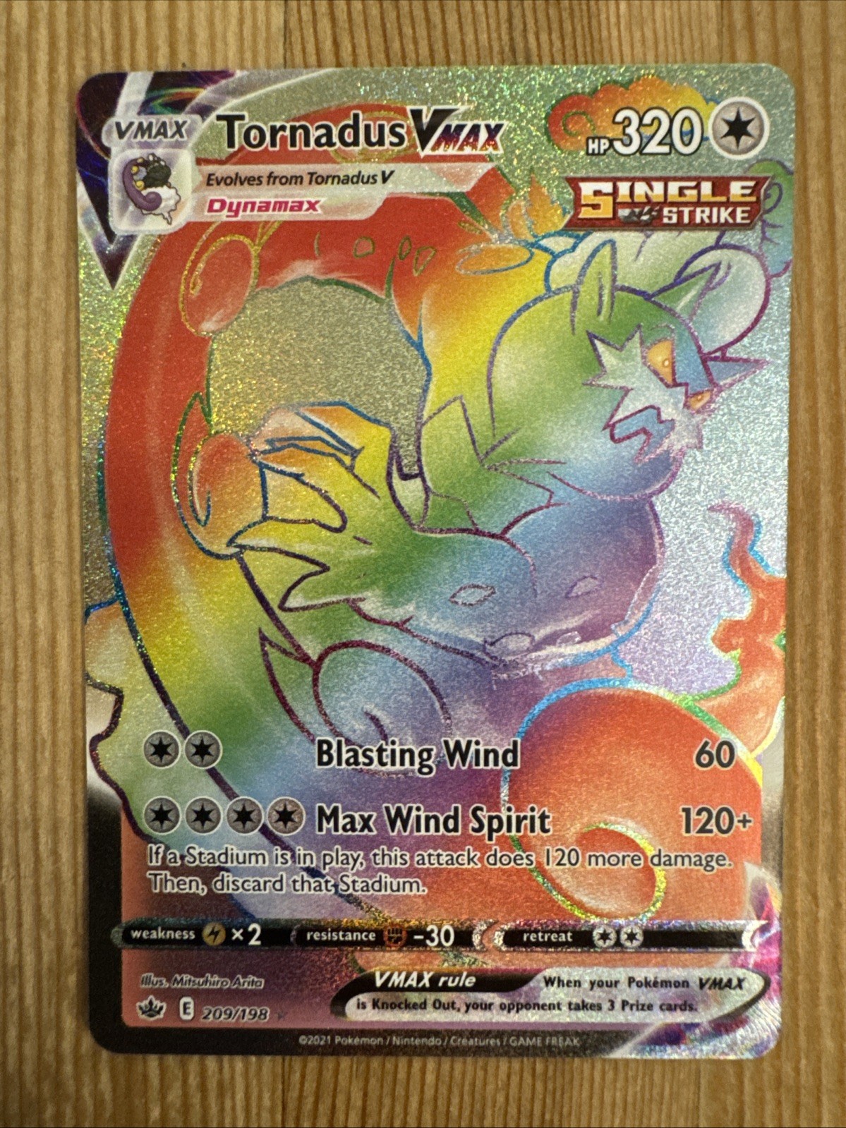 Tornadus VMAX 209/198 Rainbow - Chilling Reign - Pokemon TCG - NM