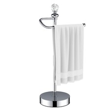 Polished Chrome Heavy Weighted Standing Hand Towel Holder Stand 16.54 Inch