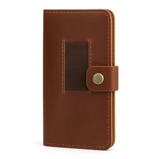 Tan Slim Leather Checkbook Cover for Duplicate Checks - Full Grain Leather Ch...