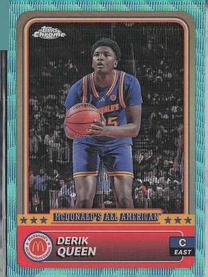 2024 Chrome McDonald's All-American #32 Derik Queen Aqua RayWave #/199 BB38