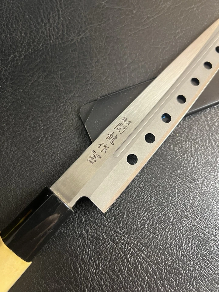 Cuchillo de cocina japonés Sashimi Sushi Chef hoja de un solo filo de 8" Seki Ryu Japón Foto 3 de 4