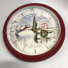 Holiday Christmas Carol Musical Wall Hanging Clock Collectible Tested
