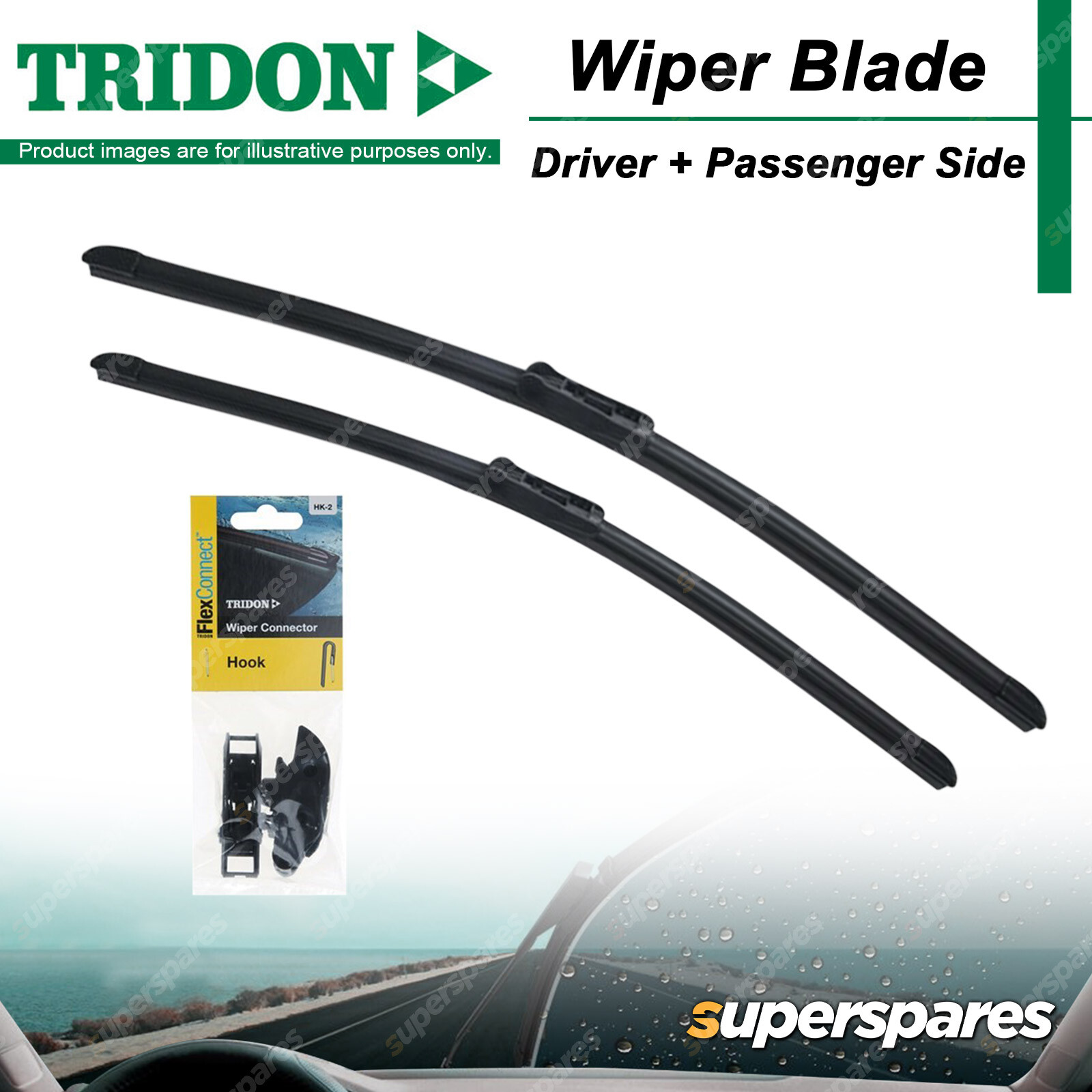 Tridon Wiper Blade & Connector Set for Chrysler Grand Voyager RT RG eBay