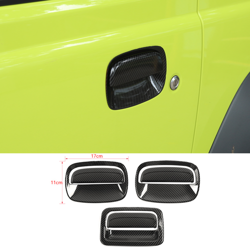 For 2019-22 Suzuki Jimny Carbon Fiber Door/Tailgate Handle Shell Cover Trim 6pcs - Picture 1 of 7