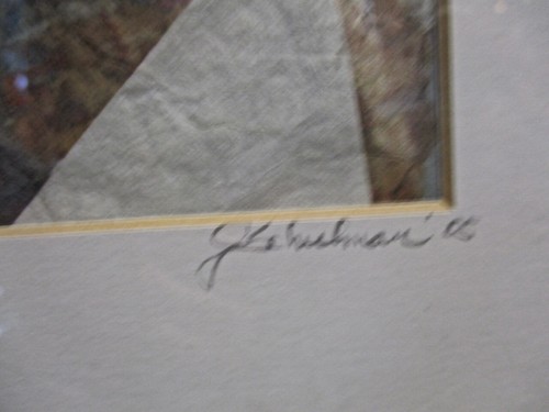 Gloria Schulman Original gerahmtes Stück Puppe Gesicht Aquarell & Gouache - Bild 4 von 10