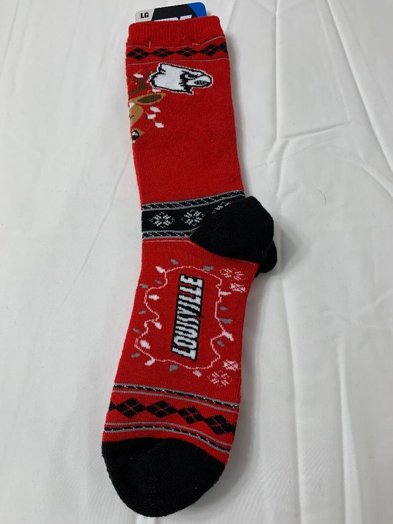 Мужские большие Рождественские /праздничные носки NWT Louisville Cardinals красного цвета