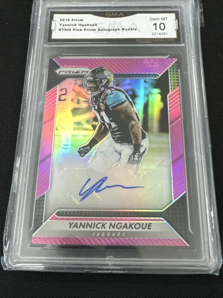 2016 Prizm Yannick Ngakoue Pink Rookie Auto Jacksonville Jaguars GMA 10 - Image 2 of 3