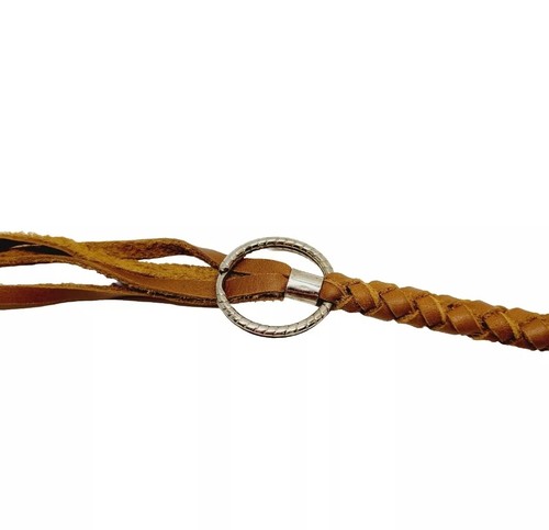 Brown Braided Leather Chain Lanyard Wallet Brass Silver Biker Trucker Handmade - Picture 9 of 10