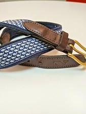 Vineyard Vines Size 26 Boy's Belt Navy Blue Leather Whale Club Belt