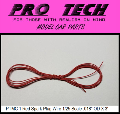 PTMC 1 Red Spark Plug Wire 1:25 Scale Search LBR Model Parts PRO TECH 4 More