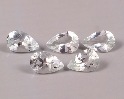 Natural Colorless Beryl Faceted 6*4 MM Pear Shape Wholesale Loose Gemstone Lot - Picture 5 of 6