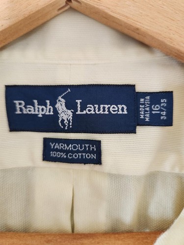 Ralph Lauren Polo Dress Shirt Mens Adult 16 34/35 Yellow Button Down long sleeve - Picture 2 of 5