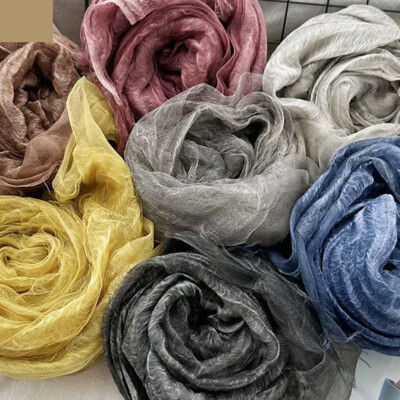 Womens Linen Shawls Thin Silk Scarf Lightweight Muslim Headscarves Head  Wraps