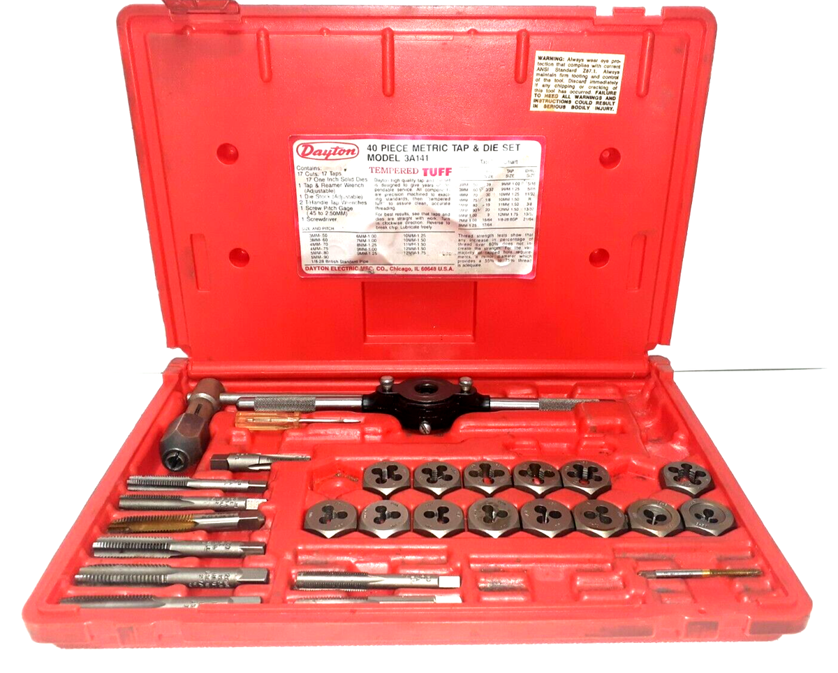 DAYTON 40PC METRIC TAP & DIE SET 3A141 | eBay