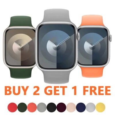 For Apple Watch 9 8 7 6 SE Ultra 2 Silicone Solo Loop Strap Band 44/45/49mm