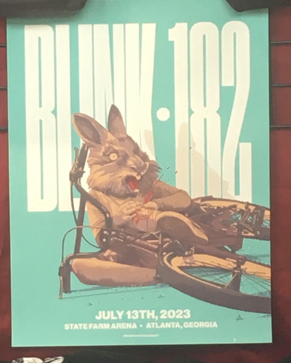 2023 7/13 Blink 182 Tour Poster State Farm Arena Atlanta Georgia