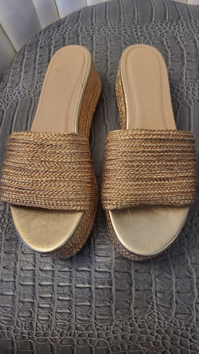 Fashion Nova Sandal Platform Rose Gold Sz 10 Wide