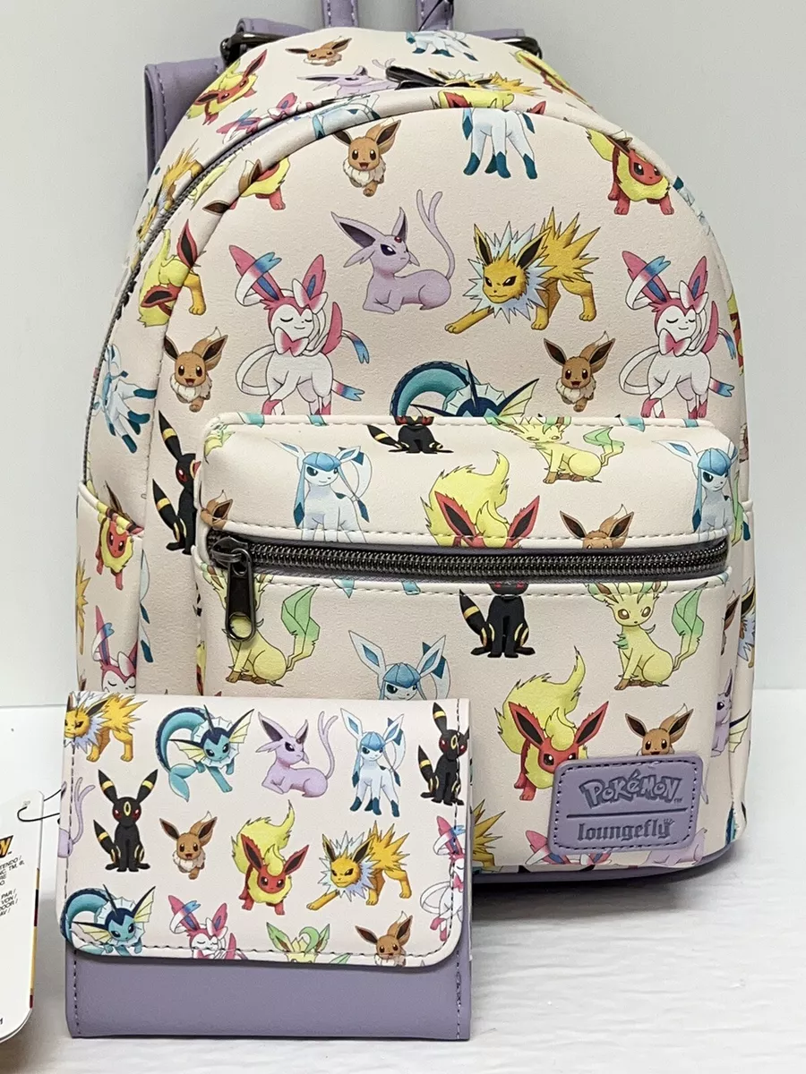 Loungefly Pokemon Eevee Eeveelutions Mini Backpack & Wallet NWT