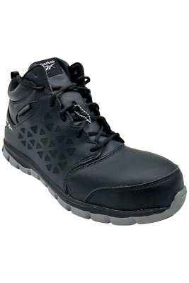 Reebok Men's Sublite Cushion Work Safety Toe Athletic Mid Cut Black