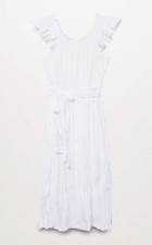 Mango Textured Cotton Dress NWT White Size M