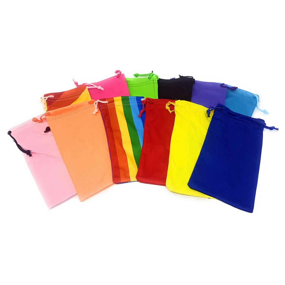 Drawstring Case Phone Glasses Sunglasses Rainbow Pocket Pouch Bulk Wallet Soft  - Image 2 of 4