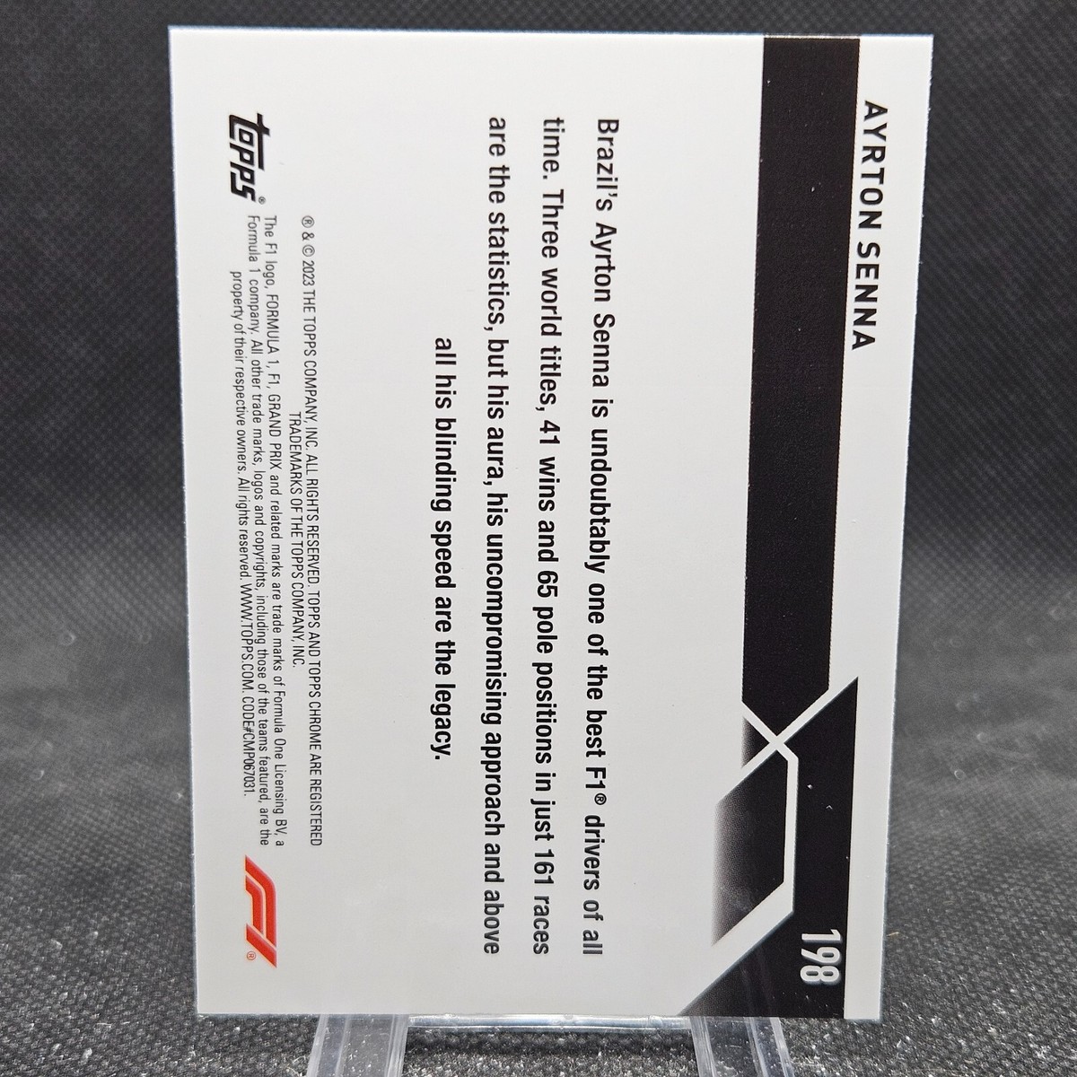 Ayrton Senna 2023 Topps Formula 1 F1 Chrome Legends Orange