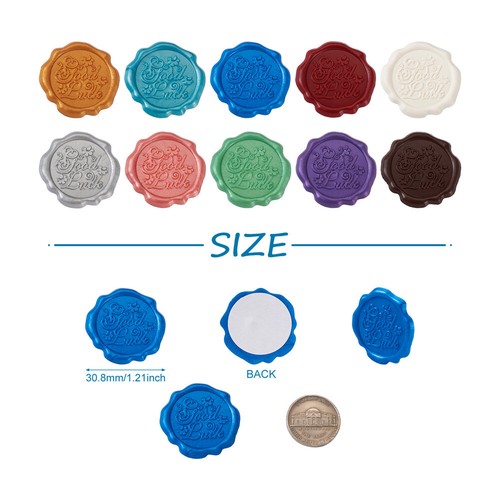 20 pegatinas adhesivas de cera con sello de 10 colores para sobres de tarjetas de invitaciones de diario - Imagen 13 de 20