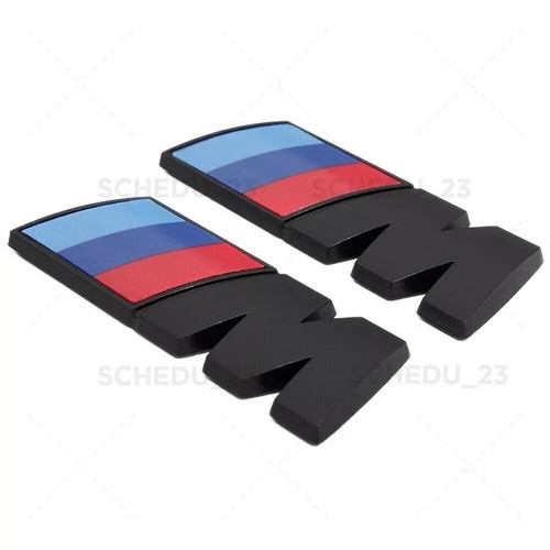 2x BMW Matte Black M Series Fender Name Plate Emblem Badge ABS Mini Sport Power - Foto 3 di 6